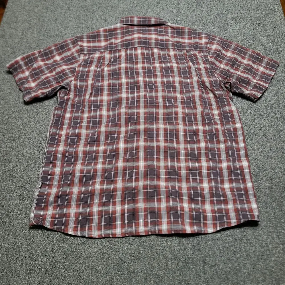 The North Face Shirt Mens Large Brown Plaid Millstone Outdoors Tech Trail Travel